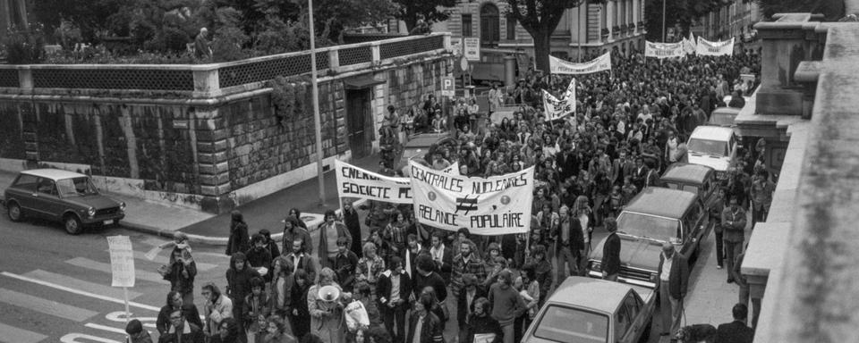 Des contestations antinucléaires en 1976. [Keystone - PHOTOPRESS-ARCHIV/Str]