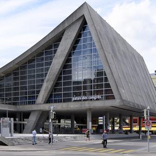 Le palais des congres est photographie ce jeudi 27 août 2020, à Bienne. [Keystone - Anthony Anex]