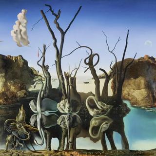 Salvador Dalí, «Cygnes reflétant des éléphants», tableau présenté lors de l'exposition du MCBA consacrée au Surréalisme [MCBA - Robert Bayer]