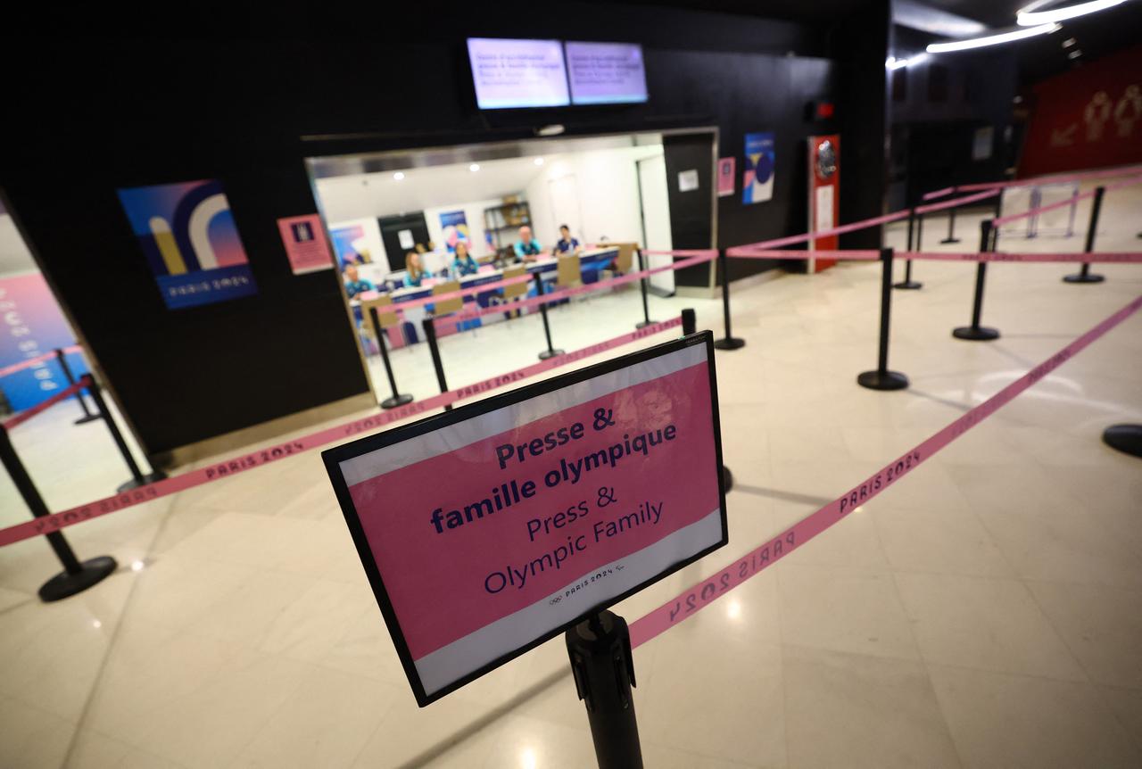 Le centre de presse des JO de Paris est touché par la panne informatique mondiale. [Reuters - Kai Pfaffenbach]