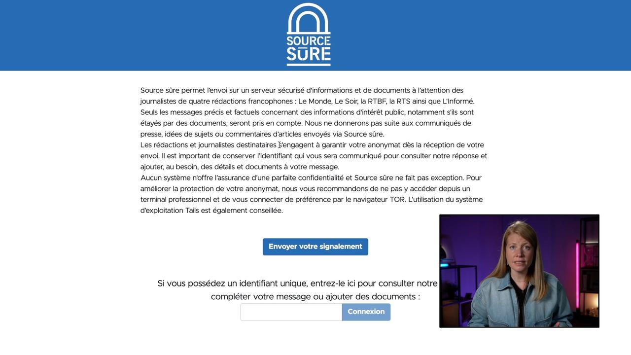 Sur la plateforme Source Sûre, tout est fait pour protéger l'identité du lanceur d'alerte.