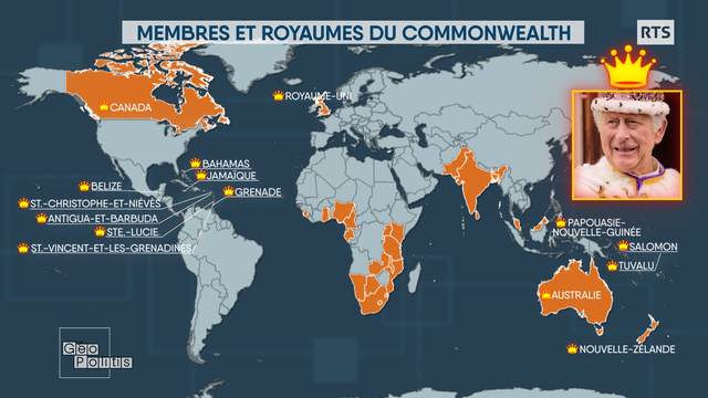 La communauté du Commonwealth est composée de 56 Etats [RTS - Géopolitis]