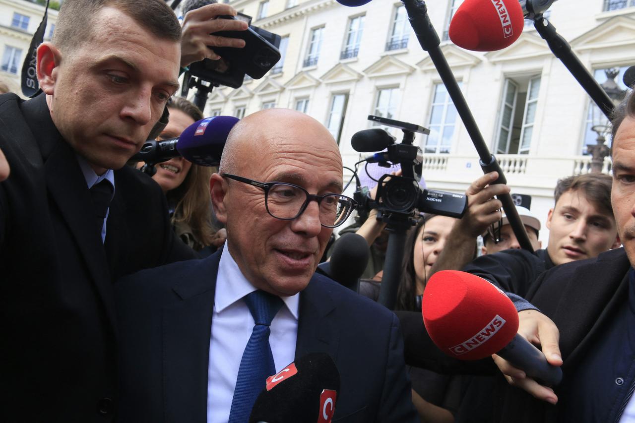 Eric Ciotti au lendemain de son éviction à la présidence du parti Les Républicains à Paris le 13 juin 2024. [Hans Lucas via AFP - QUENTIN DE GROEVE]