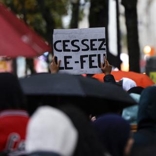 "Cessez-le-feu" est le mot romand de 2024. [AFP - GEOFFROY VAN DER HASSELT]