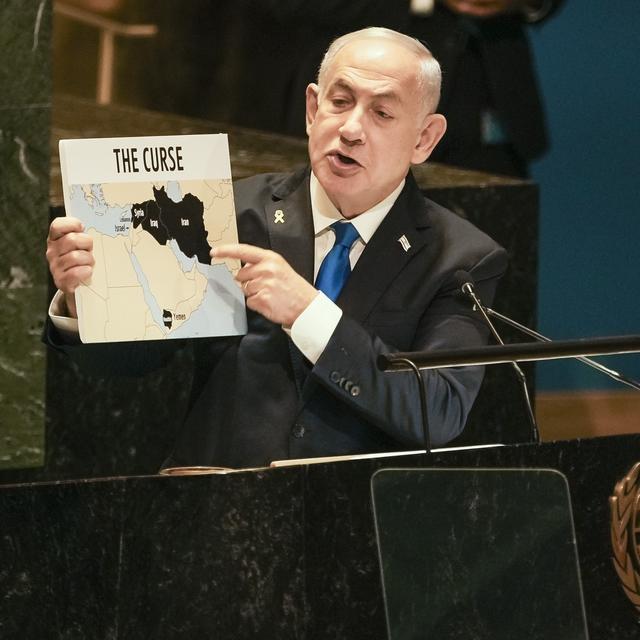 Regain de popularité pour Netanyahu en Israël après les frappes contre le Hezbollah. [Keystone - EPA/Stephani Spindel]