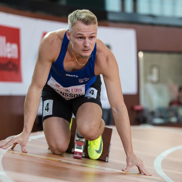 Felix Svensson, sprinter suisse spécialiste du 200 mètres qui vise les Jeux Olympiques de Paris. [Keystone/ATHLETIX.CH - Ulf Schiller]