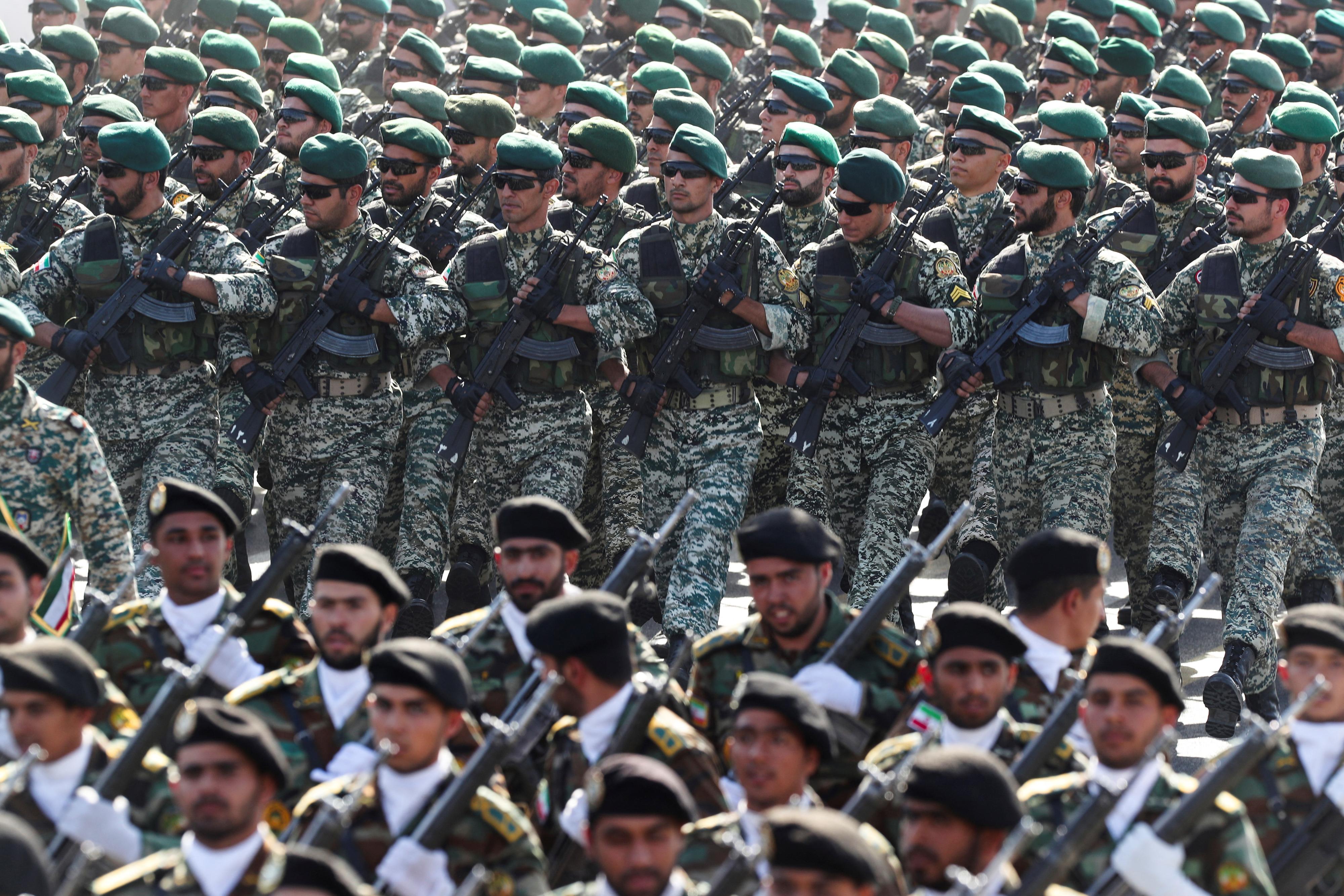 Les membres des forces armées iraniennes lors du défilé militaire annuel à Téhéran, Iran, le 22 septembre 2023. [via REUTERS - WANA NEWS AGENCY]