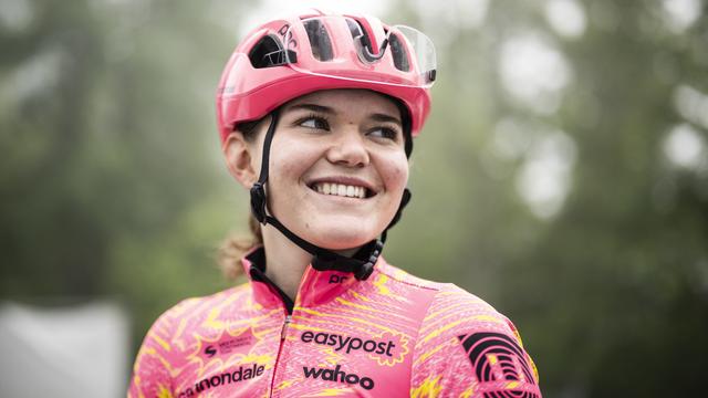 Noemi Rüegg a réalisé une saison très prometteuse avec son équipe EF-Education. [KEYSTONE - GIAN EHRENZELLER]