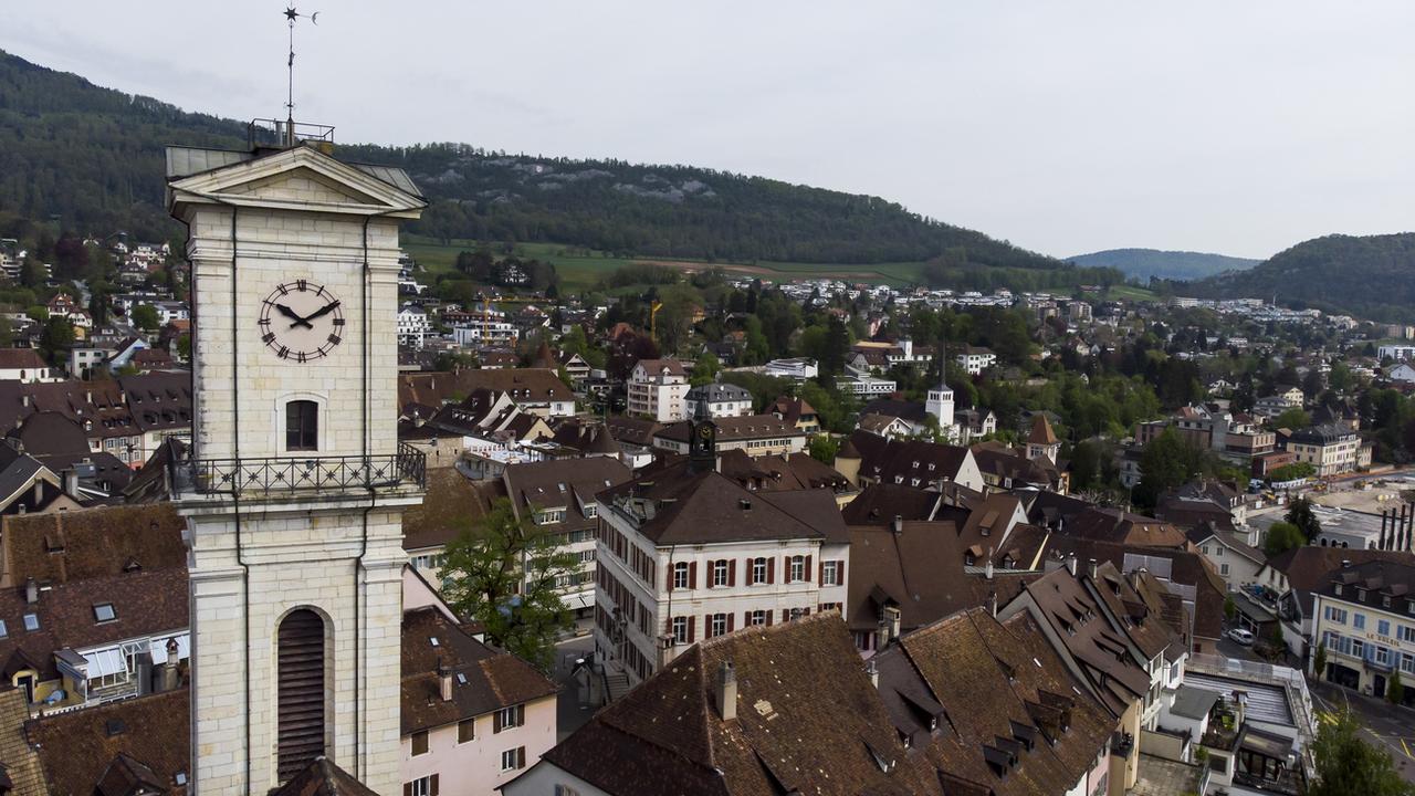 Vue sur la ville de Delémont. [Keystone - Leandre Duggan]