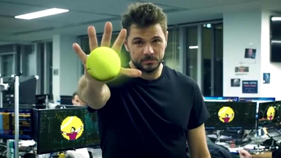 Stan Wawrinka dans le clip promotionnel du jeu virtuel Ballman Project