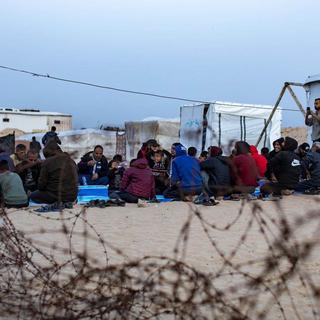 Douze personnes ont été tuées par un tir israélien sur la tente de déplacés à Khan Younès. [Keystone]