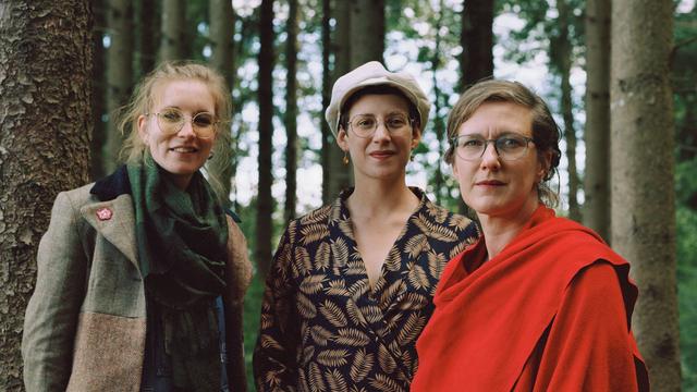 Marilou Rytz, Alice Bottarelli, Stéphanie Cadoret, autrices du "Voyage du Nautiscaphe". [Fondation Jan Michalski - Tonatiuh Ambrosetti]