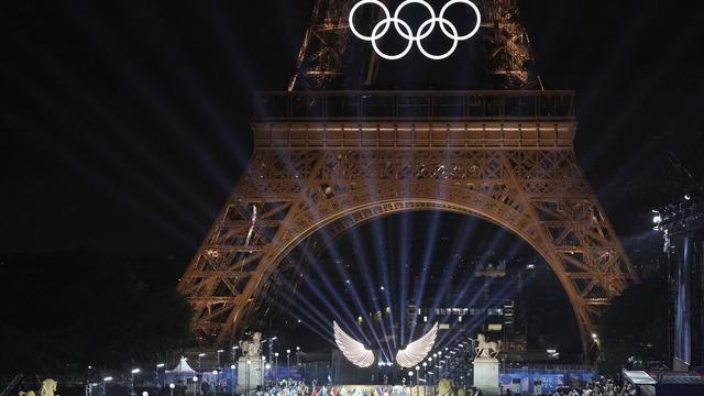 Cérémonie d'ouverture des JO de Paris 2024, le 26 juillet 2024. [Pool Photo via AP / Keystone - Ludovic Marin]