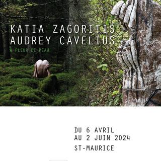 Affiche de l'exposition de Katia Zagoritis et Audrey Cavelius, "A fleur de peau". [Espace Contrecontre]