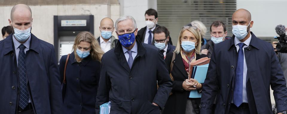 Michel Barnier, ici en octobre 2020, a mené les négociations du Brexit. [Keystone - AP Photo/Kirsty Wigglesworth]