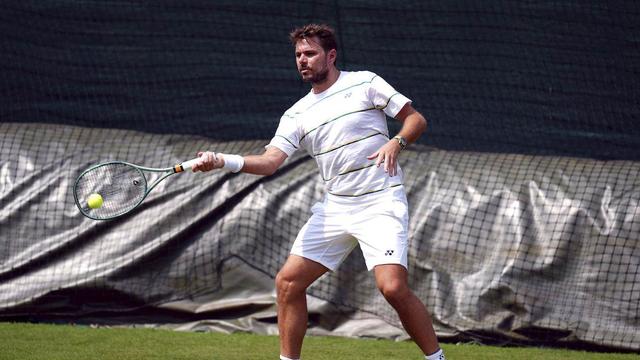 Stan Wawrinka en pleine préparation à Wimbledon. [Keystone]