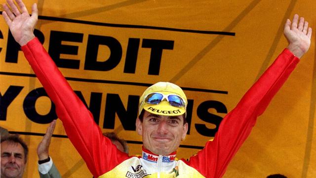 Cyril Saugrain, lors de sa victoire de la 4e étape du 83e Tour de France, le 3 juillet 1996. [Reuters]