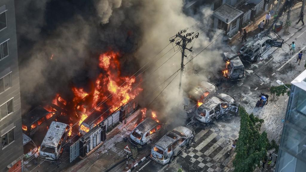 Un incendie à Dacca, la capitale du Bangladesh. [afp - -]