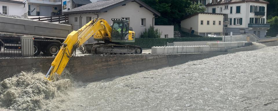 Les travaux de sécurisation se poursuivent à Chippis. [RTS - Céline Tzaud]