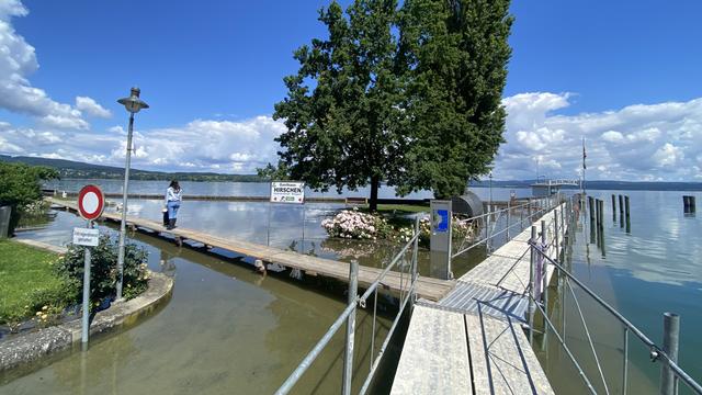 Les eaux du lac de Constance ont commencé à baisser. [RTS - Stéphane Deleury]