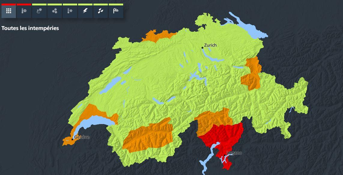 L'alerte canicule samedi 10 août. [Météosuisse]