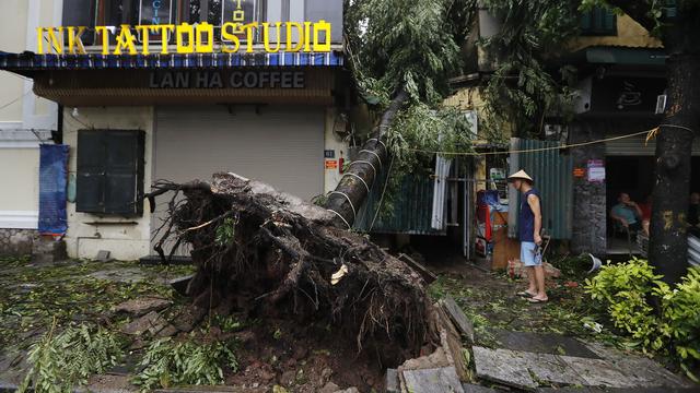 Le bilan du typhon Yagi porté à 9 morts au Vietnam après un glissement de terrain. [KEYSTONE - LUONG THAI LINH]