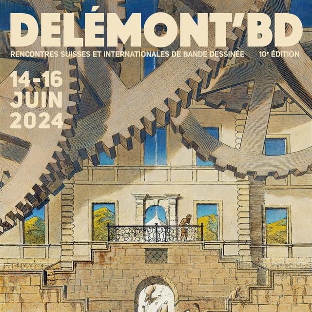 Affiche officielle de la 10e édition de Delémont'BD réalisée par François Schuiten. [Delémont'BD]