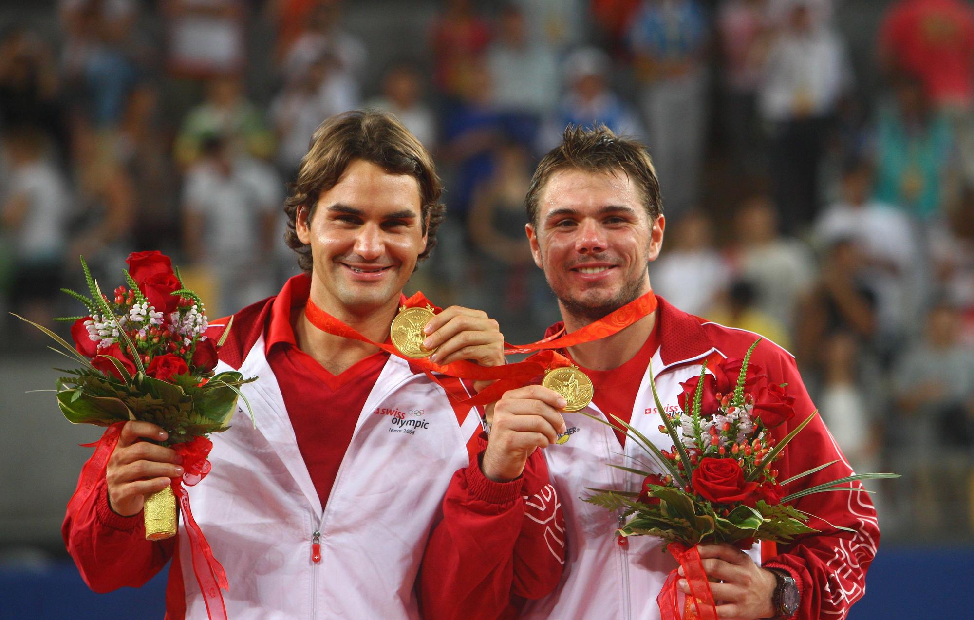 Federer était âgé de 27 ans et Wawrinka de 23 ans quand ils ont décroché l'or du double à Pékin. [imago sportfotodienst - imago sportfotodienst]