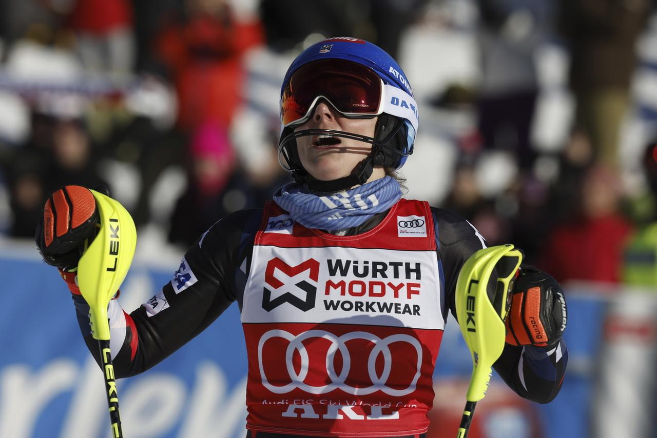 Mikaela Shiffrin a signé un retour tonitruant en Suède. [KEYSTONE - ALESSANDRO TROVATI]