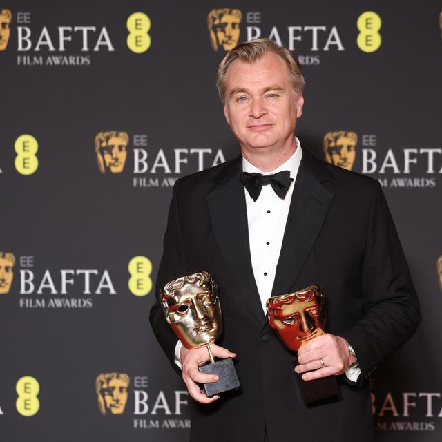 Le réalisateur Christopher Nolan lors de la cérémonie des Bafta le 18 février 2024 à Londres. [Keystone - Andy Rain]