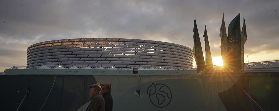 Le stade olympique de Bakou, théâtre de la COP29. [AP Photo - Peter Dejong]