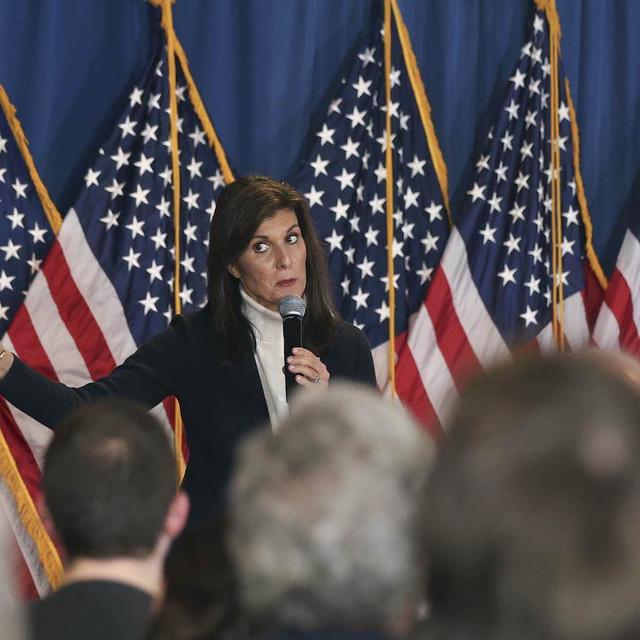 Nikki Haley en campagne à Portland, Maine, le 3 mars 2024. [Keystone]