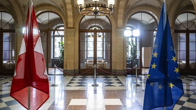 Le Conseil fédéral adopte le mandat de négociation avec l'UE. [KEYSTONE - PETER SCHNEIDER]