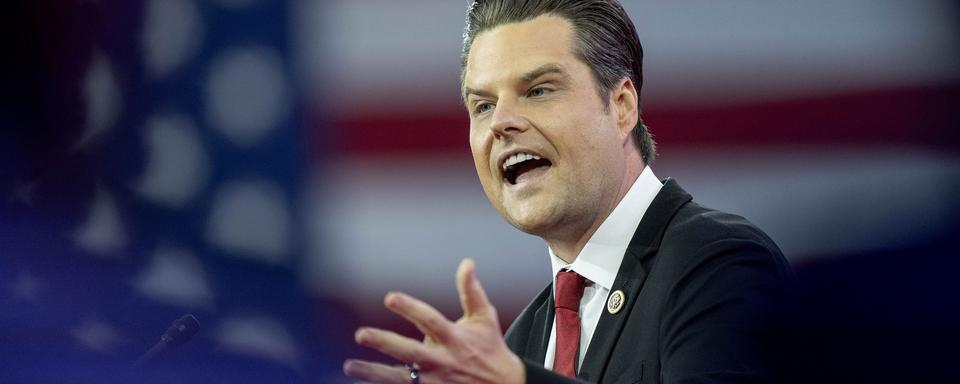 Mike Gaetz, soutien controversé de Donald Trump, prendra la tête du département de la justice. [AP Photo/Keystone - Alex Brandon]