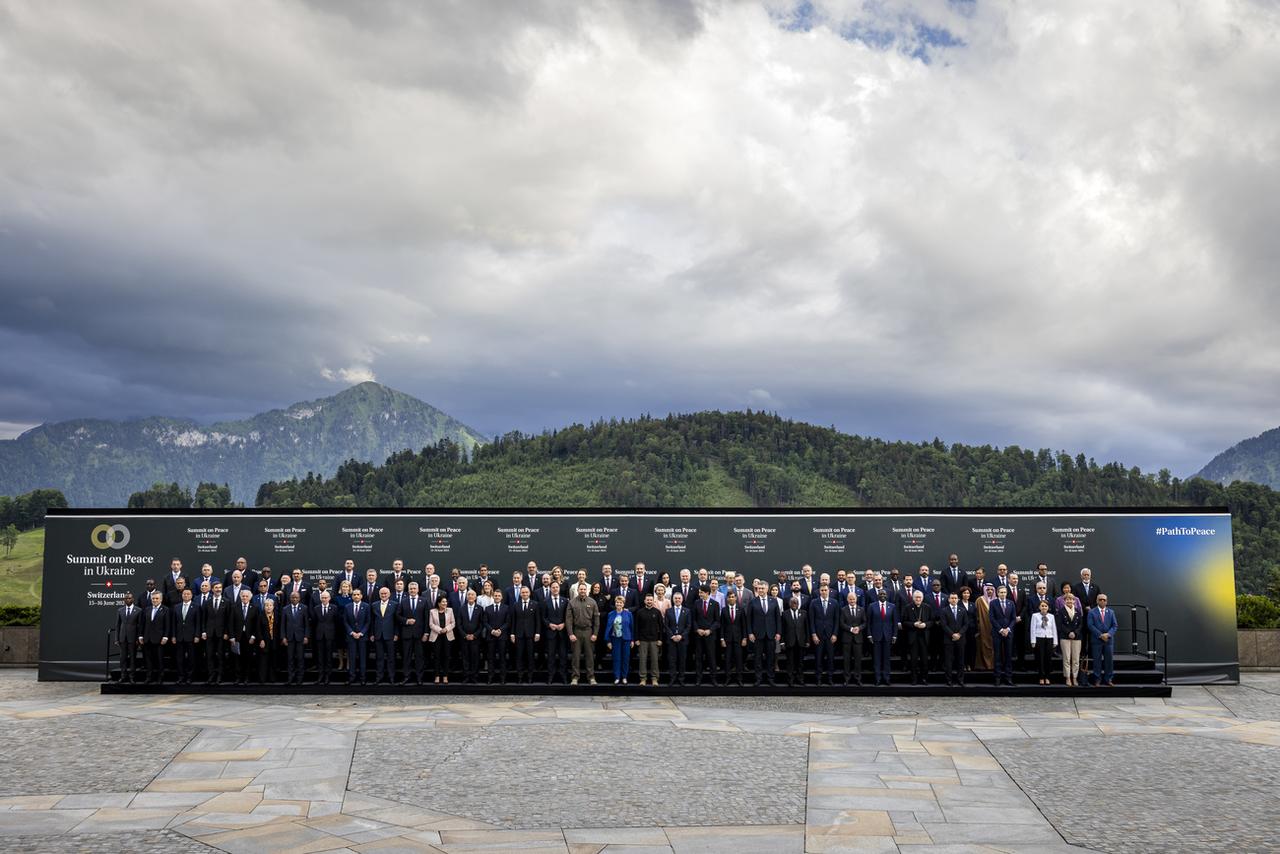 La déclaration finale du sommet du Bürgenstock soutenue par 84 pays et institutions. [KEYSTONE - MICHAEL BUHOLZER]