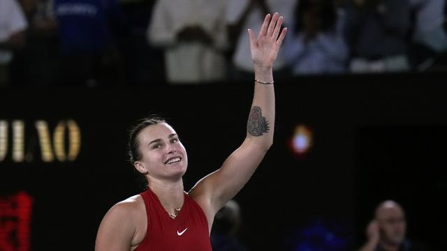 Open d’Australie: la joueuse Aryna Sabalenka est la première finaliste. [Keystone - AP Photo/Andy Wong]