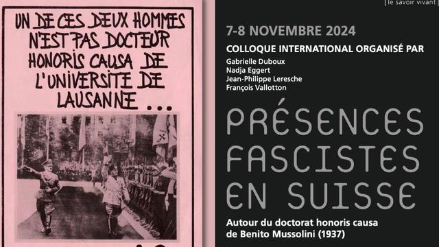 Présences fascistes en Suisse. Autour du doctorat honoris causa de Benito Mussolini (1937) [DR - DR]