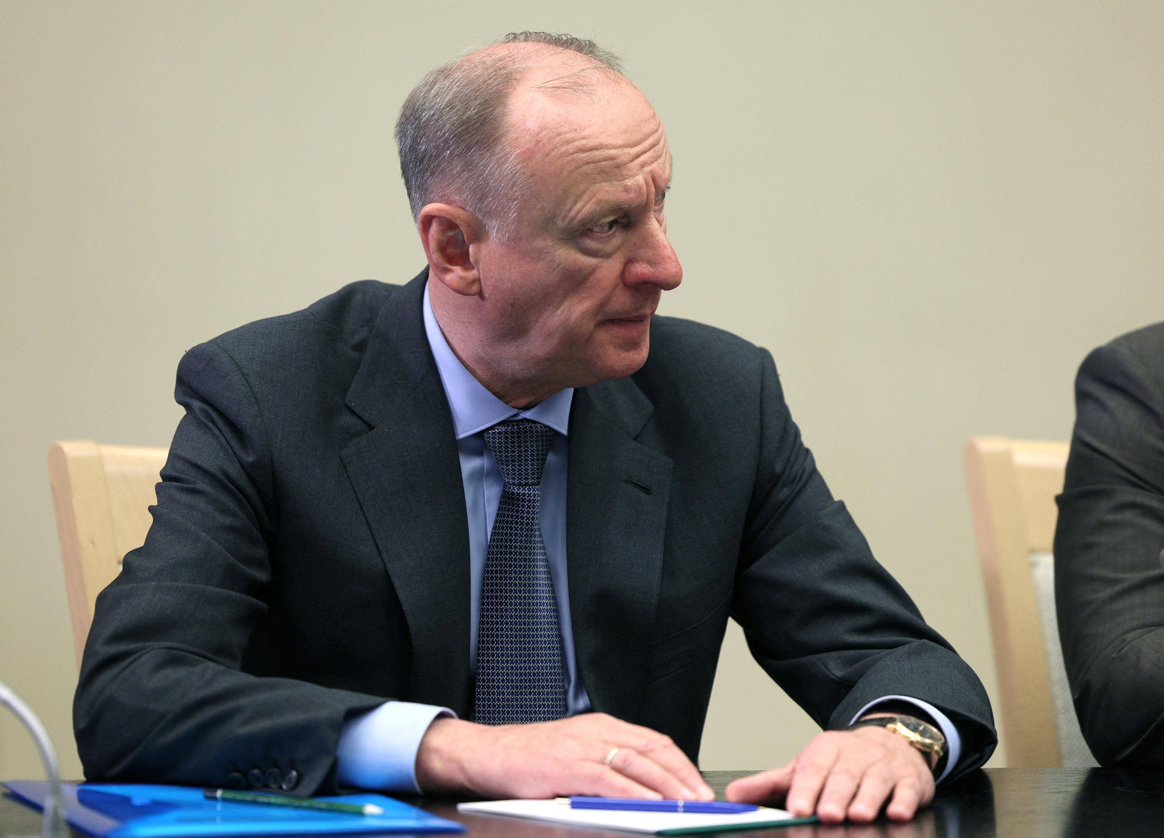 Nikolaï Patrouchev assiste à une réunion en présence de Vladimir Poutine, le 30 octobre 2023 à Novo-Ogaryovo, à l'extérieur de Moscou (image d'illustration). [REUTERS via Spoutnik - Gavriil Grigorov]