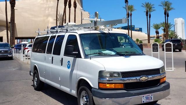 Unité mobile de mesure utilisée par l'équipe de la NOAA pour effectuer des mesures de la qualité de l'air à Las Vegas. [NOAA - Carsten]