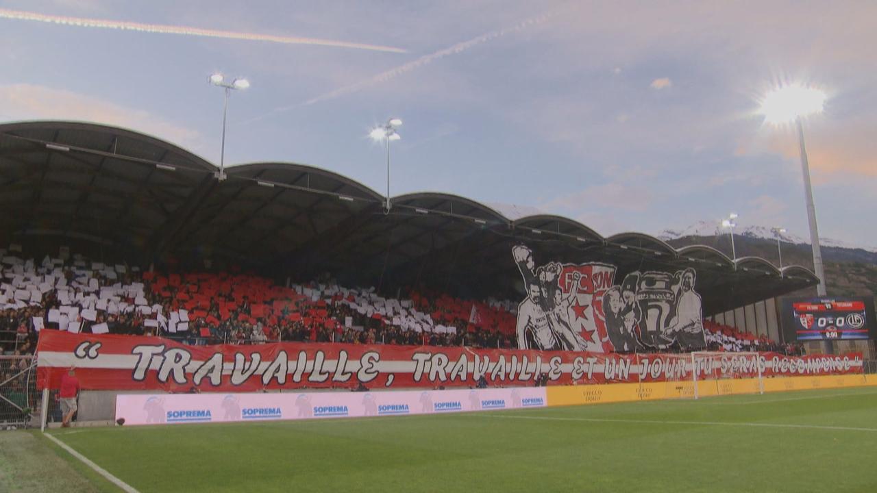 Les supporters valaisans avaient mis cette banderole en fin de saison dernière.