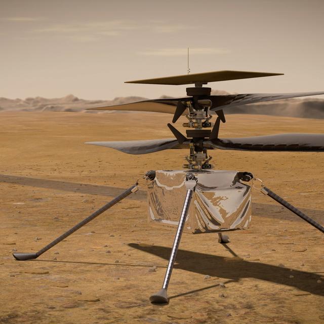 Ingenuity était devenu en 2021 le premier engin motorisé à effectuer un vol sur une autre planète. [Keystone - EPA/NASA/JPL-Caltech HANDOUT]