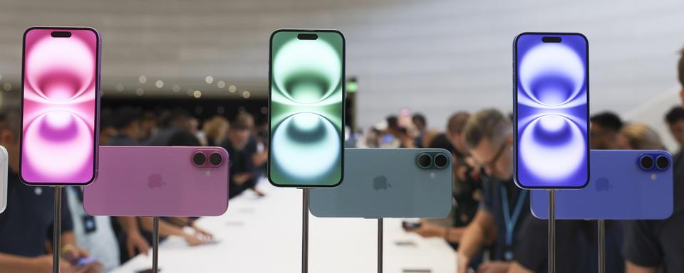 Des nouveaux iPhone 16 dévoilés à Cupertino en Californie. [Keystone/EPA - Juliana Yamada]