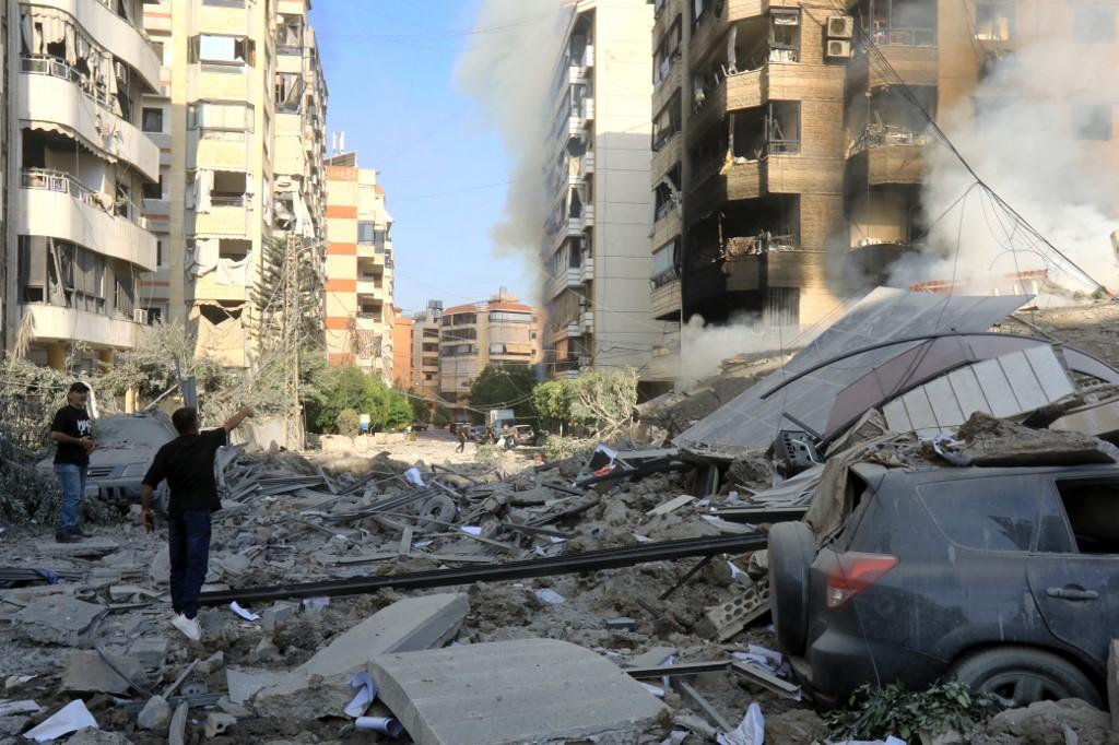 Les dégâts dans un quartier de Beyrouth touché par des frappes israéliennes. [AFP - -]