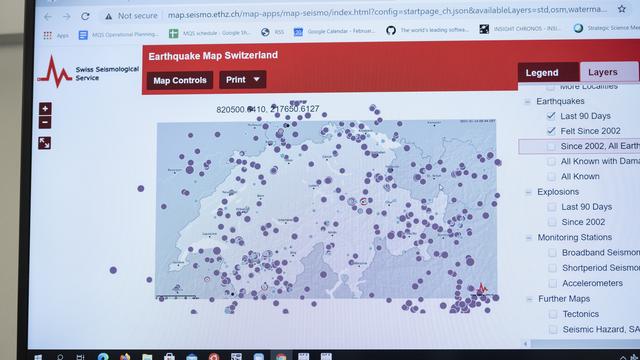 Le Service sismologique suisse enregistre en moyenne trois à quatre séismes par jour en Suisse et dans les pays voisins. La population n’en ressent que 10 à 20 par an (photo d’illustration). [KEYSTONE - CHRISTIAN BEUTLER]
