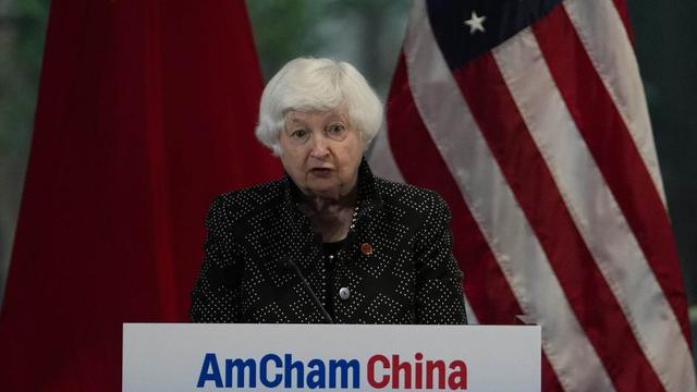 Pour Janet Yellen, les subventions chinoises à l'industrie nuisent à l'économie mondiale. [Keystone]