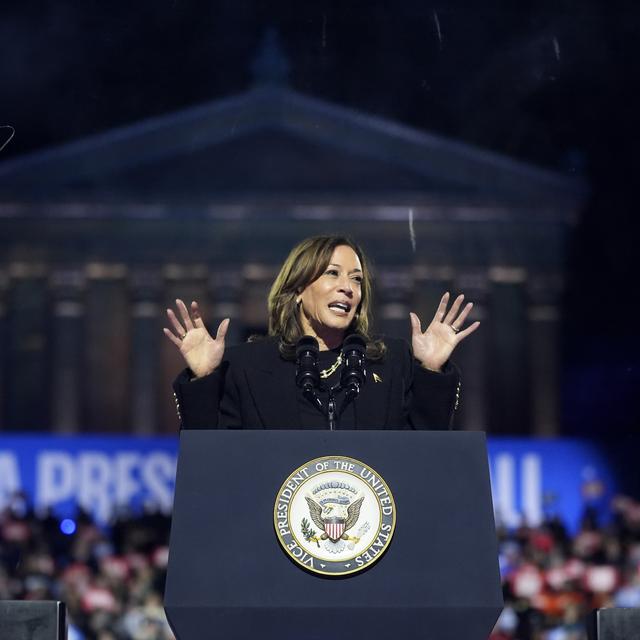 Kamala Harris, le 4 novembre 2024. [Keystone - AP Photo/Matt Rourke]