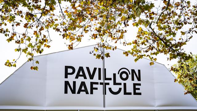 Le pavillon Naftule, une scène éphémère à Ouchy pour faire briller l'humour romand. [KEYSTONE - Jean-Christophe Bott]