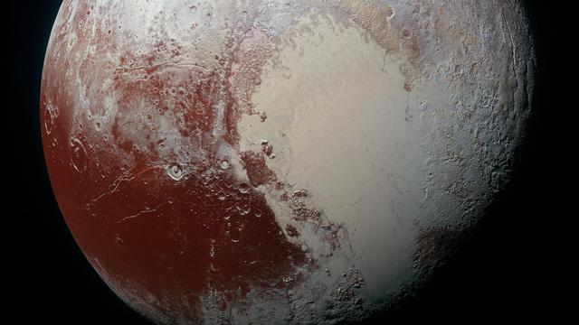Vue de Pluton prise par la sonde New Horizons le 14 juillet 2015. [NASA - Johns Hopkins University Applied Physics Laboratory/Southwest Research Institute]