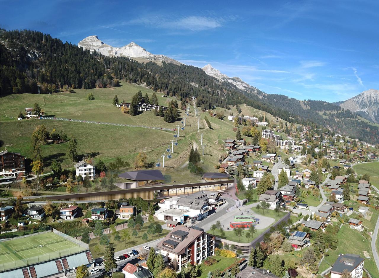 La future gare souterraine Leysin-Télécabine accueillera le futur terminus de la ligne Aigle-Leysin. [LEYSIN 365]