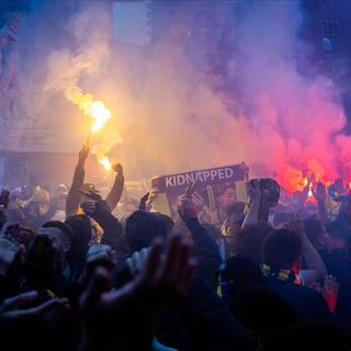 Des heurts entre supporters israéliens et manifestants propalestiniens ont eu lieu à Amsterdam. [Keystone]